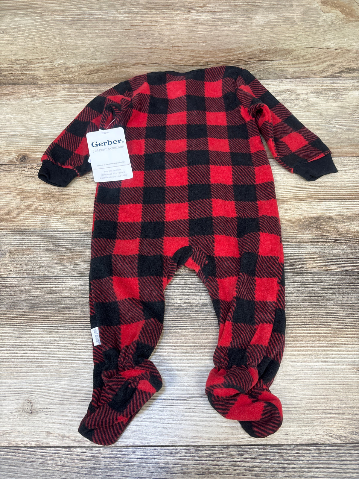 NEW Gerber Buffalo Plaid Blanket Sleeper Red sz 3-6m