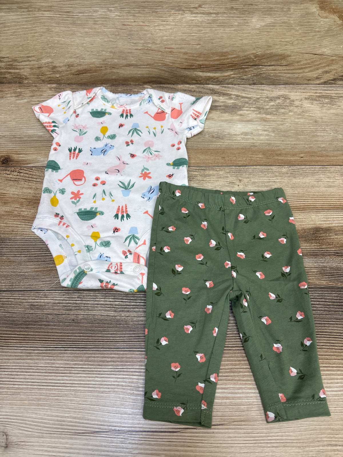 Carter's 2pc Bodysuit & Pants White sz 3m