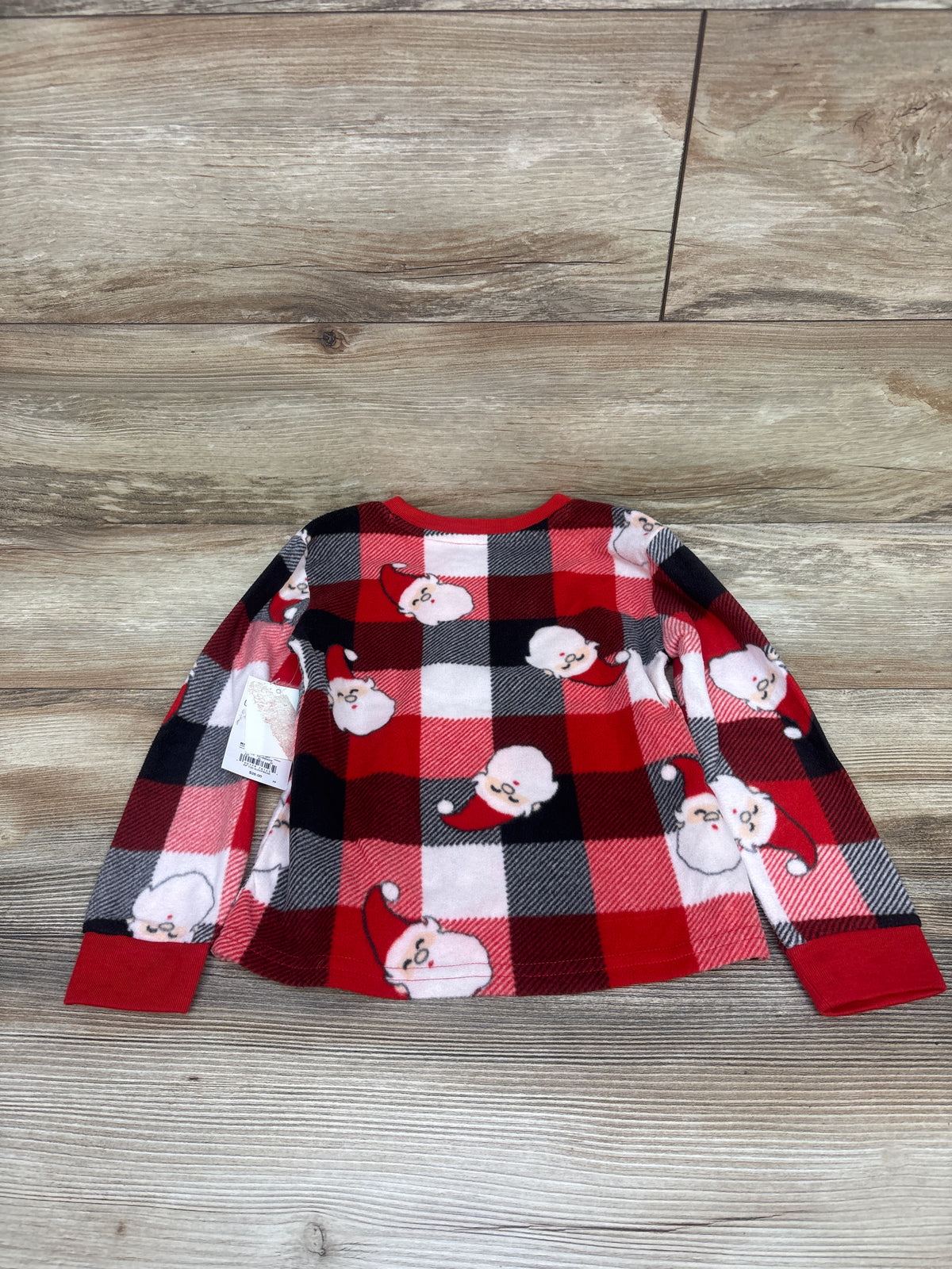 NEW Jammies For Families Plaid Santa Pajama Shirt Red sz 4T