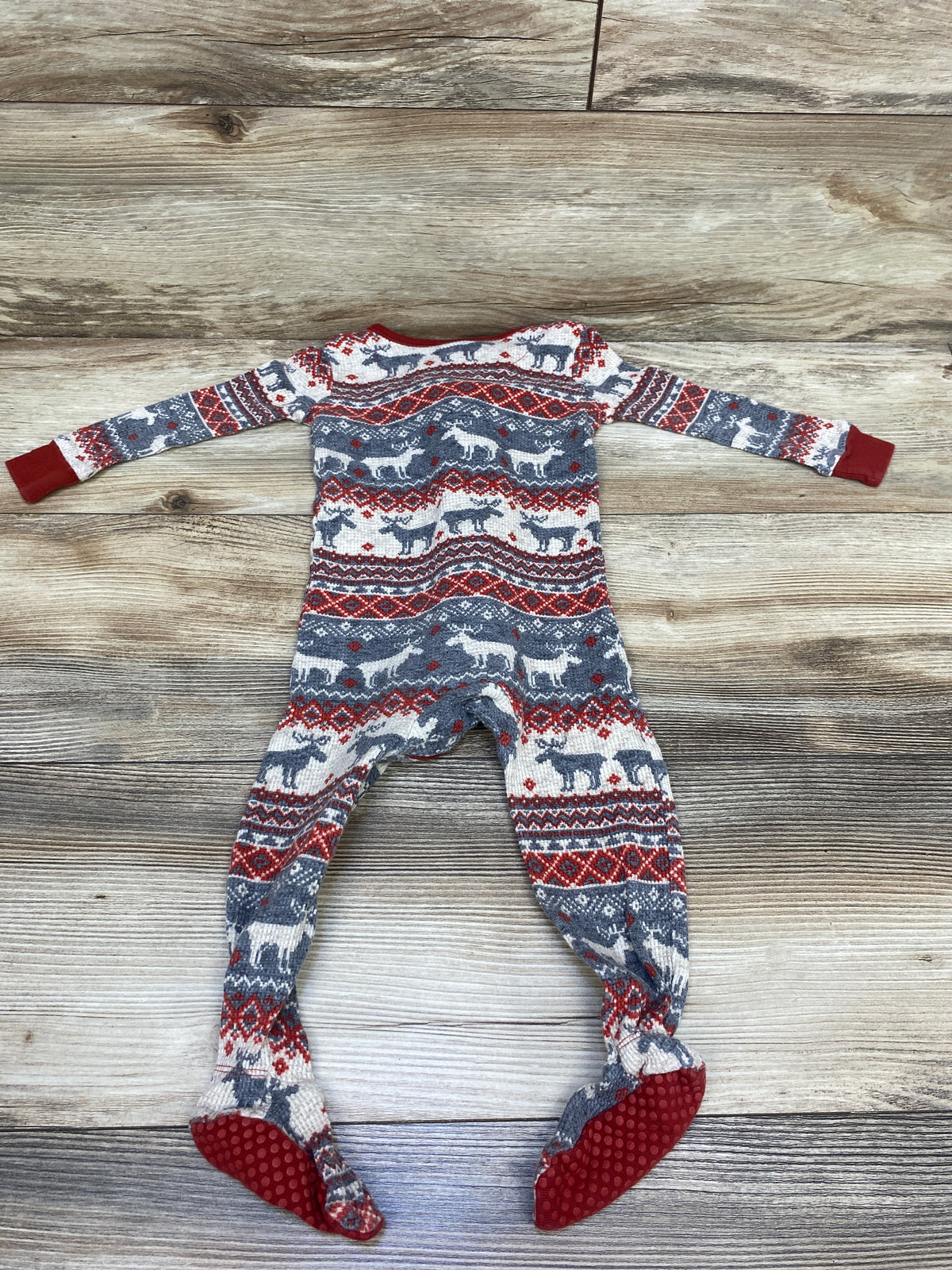 Children's Place Fair Isle Waffle Knit Sleeper Grey sz 9-12m