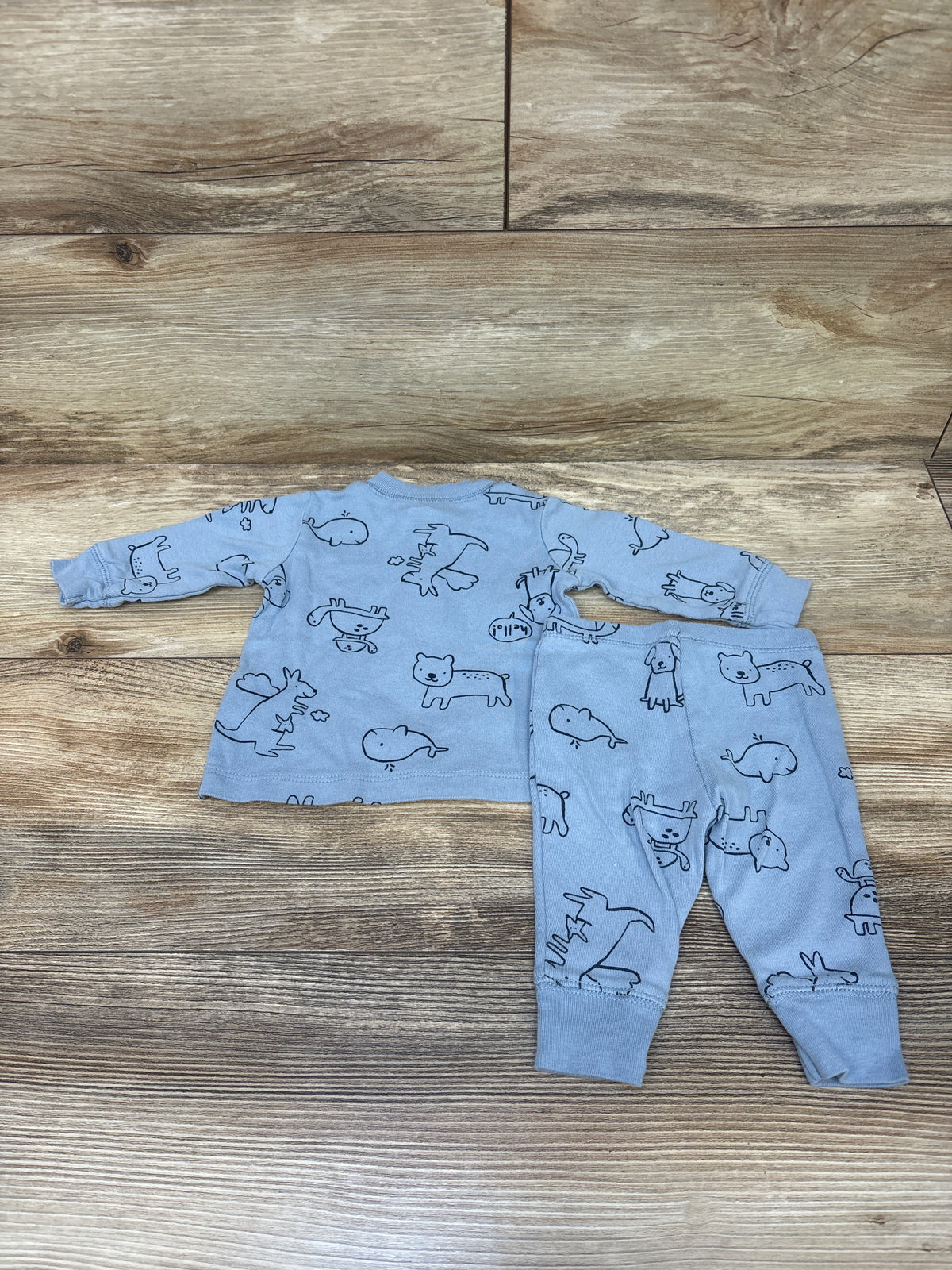 Carter's 2pc Henley Animal Shirt & Pants Set Blue sz 3m