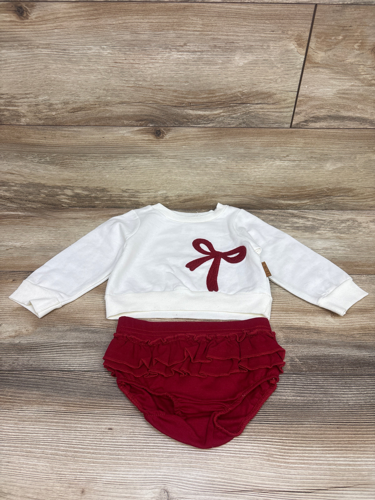 Lila & Jack 2pc Bow Sweatshirt & Bloomers Set White sz 12-18m