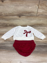 Lila & Jack 2pc Bow Sweatshirt & Bloomers Set White sz 12-18m
