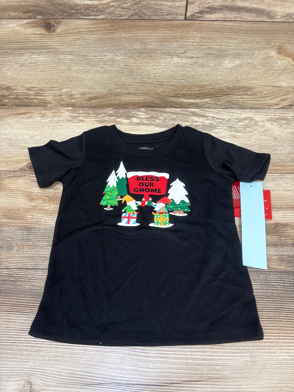 NEW Wondershop Bless Our Gnome Pajama Shirt Black sz 3T