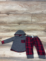 NEW Paeaby 2pc Hooded Sweatshirt & Pants Set Grey sz 6-9m