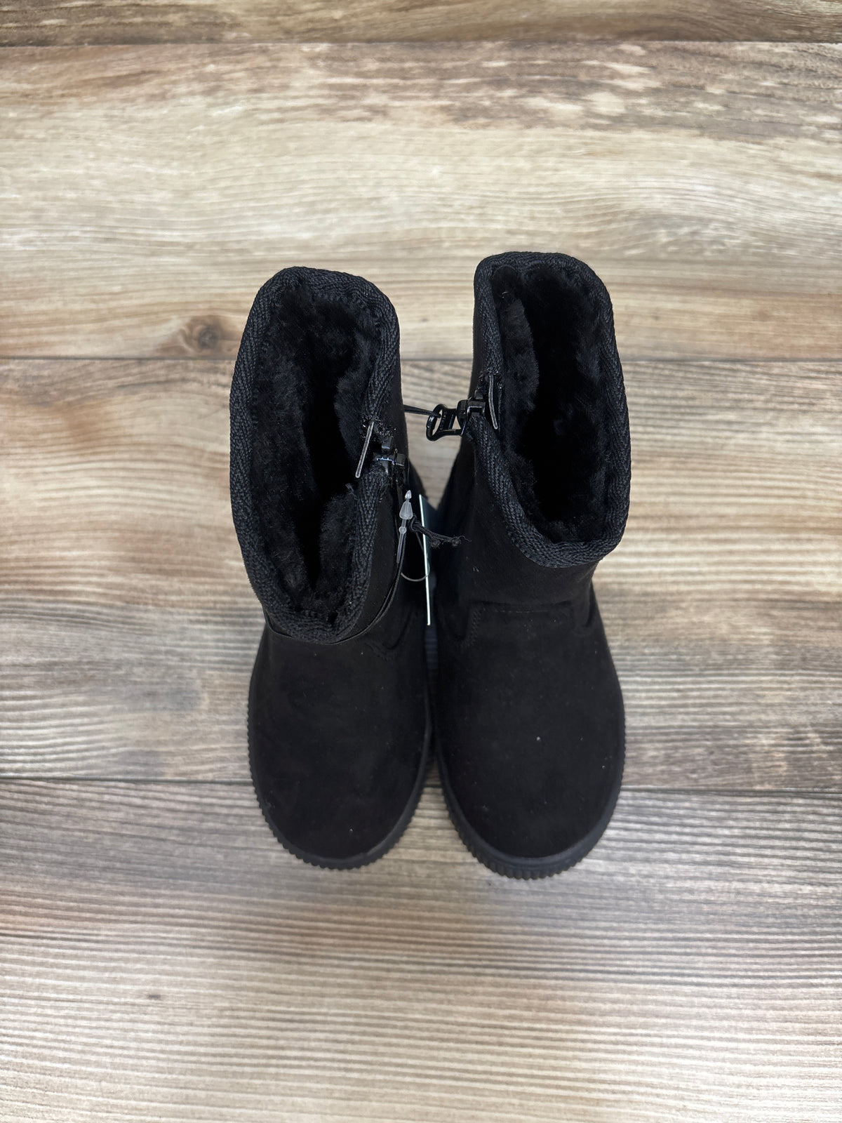 NEW Cat & Jack Pip Shearling Style Boots Black sz 6c