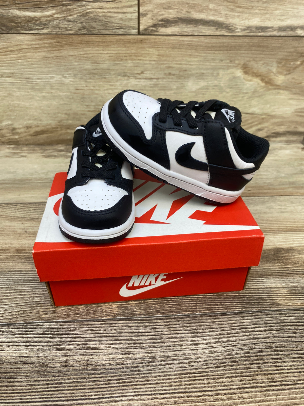 Nike Dunk Low TD 'Black White' Sneakers sz 6c