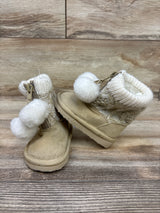 Tall Sweater Style Pom Boots Beige sz 2c