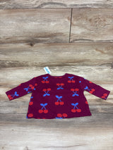 NEW Carter's Long Sleeve Cherry Shirt Magenta sz 12m