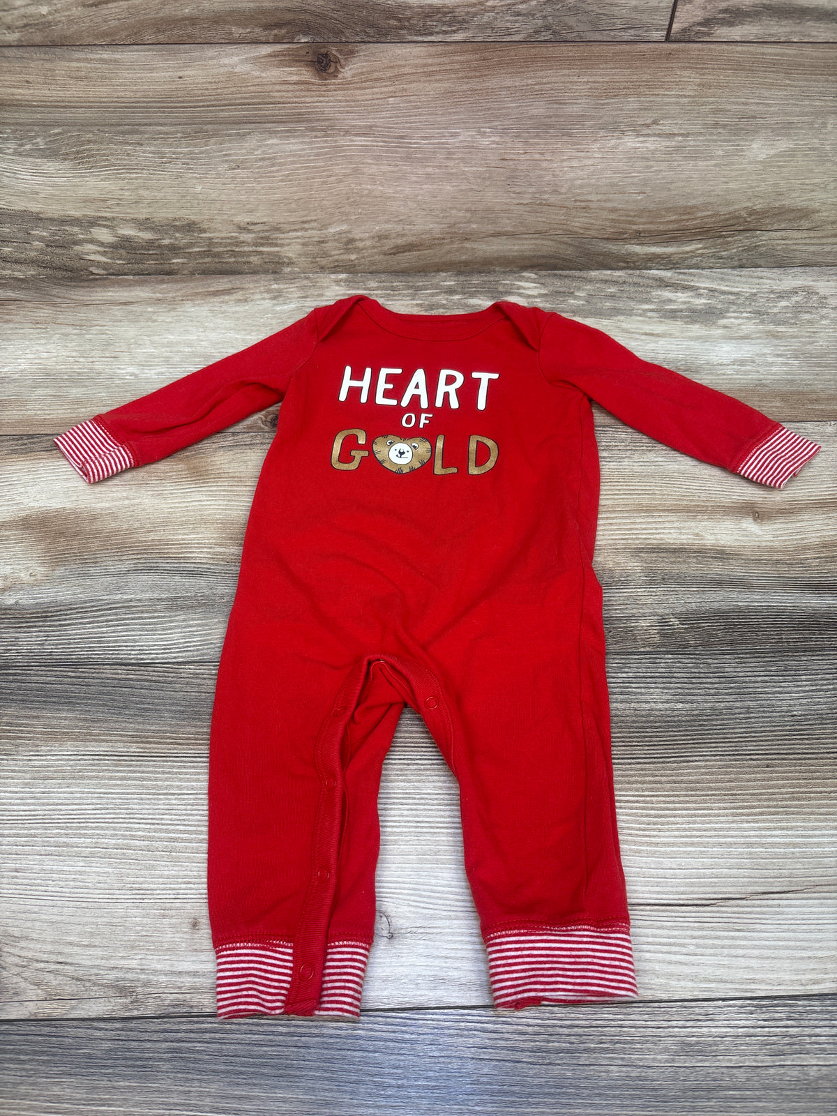 Cat & Jack Heart Of Gold Coverall Red sz 3-6m