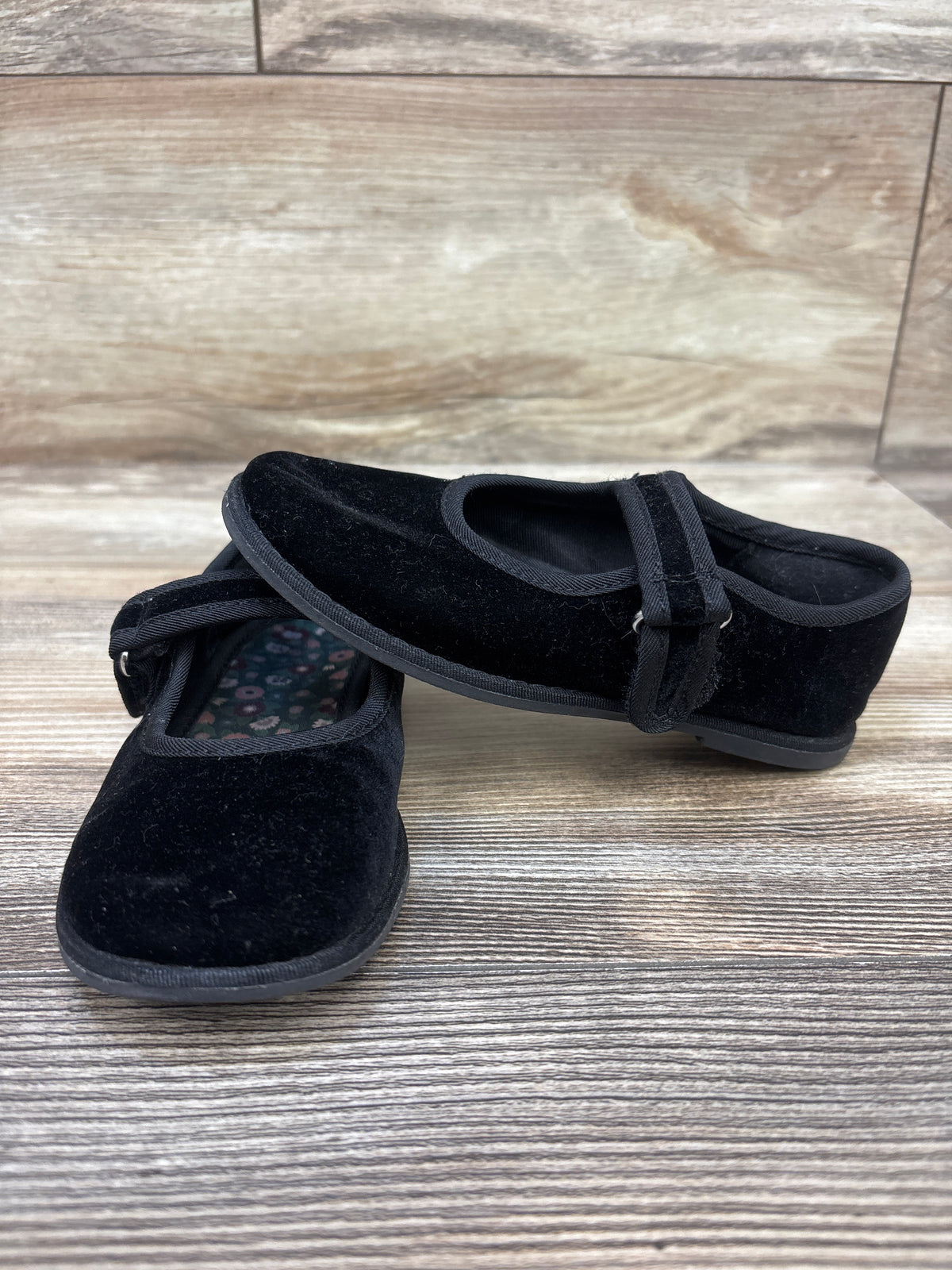 Zara Velvet Mary Jane Flats Black sz 9/10c