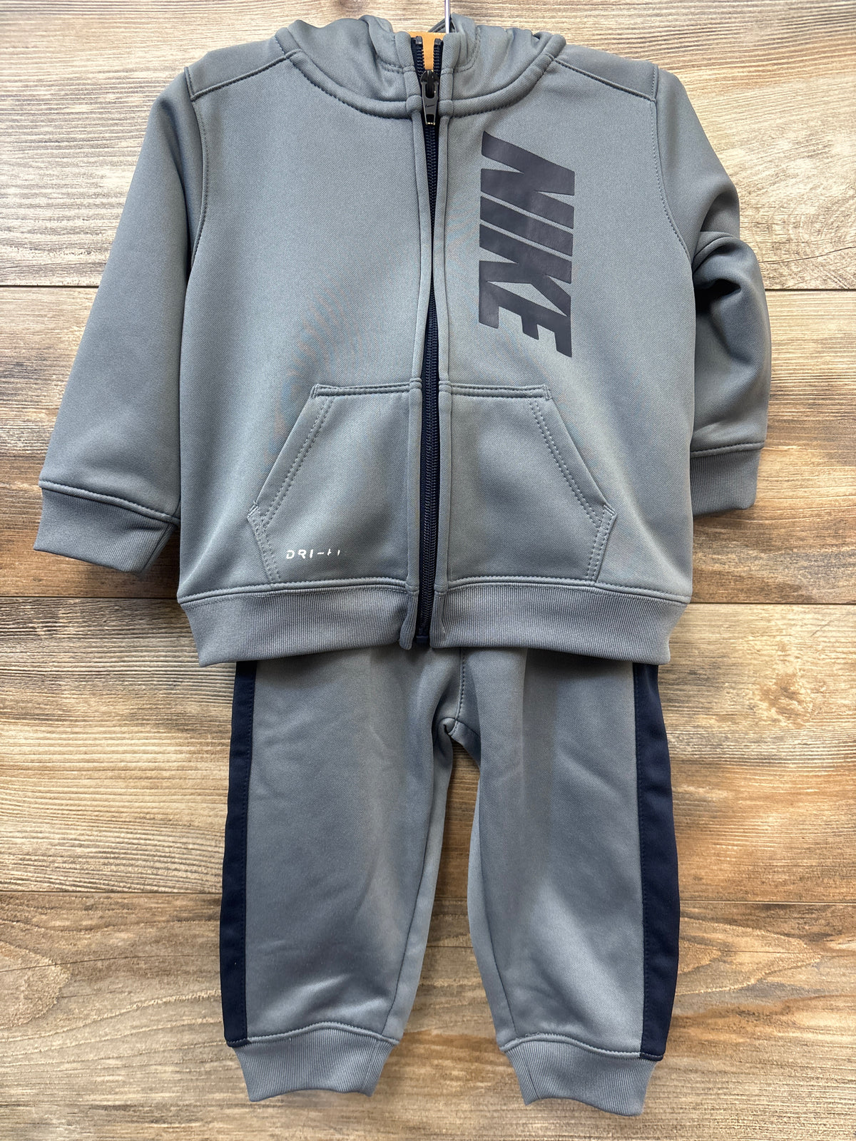 Nike 2pc Dri-Fit Hooded Tracksuit Set Grey sz 18m