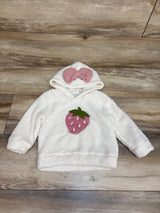 Shein Strawberry Sherpa Hooded Sweatshirt White sz 12-18m