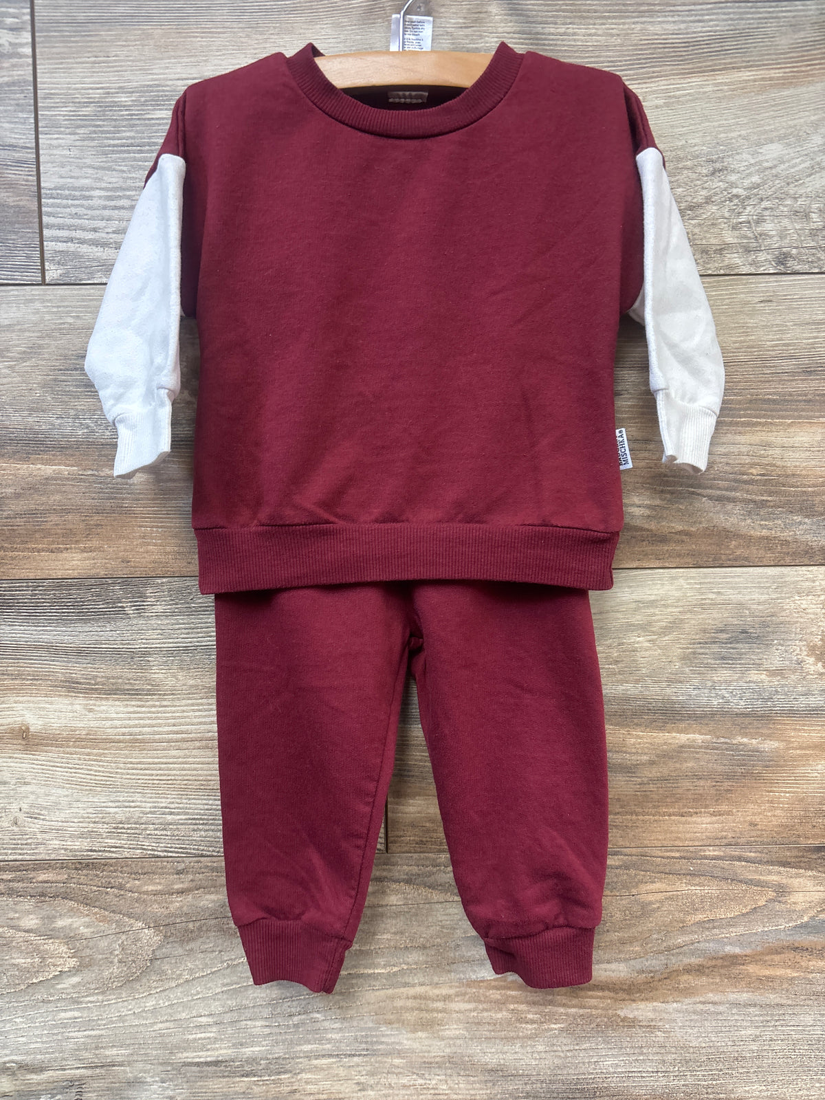 Badgley Mischka 2pc Pullover Sweatshirt & Pants Set Red sz 12-18m