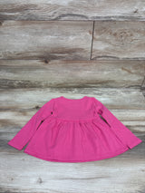 NEW Carter's Ribbed Long Sleeve Peplum Top Pink sz 2T