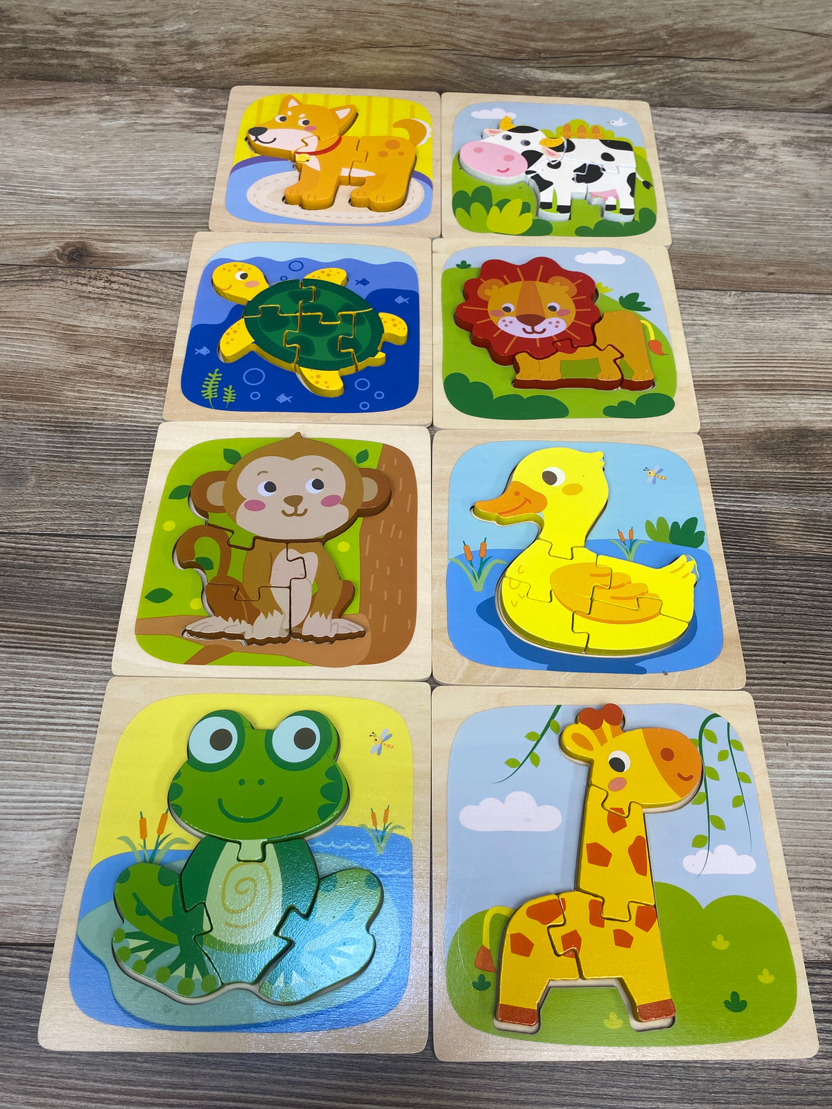 Benresive 8pk Wooden Animal Puzzles
