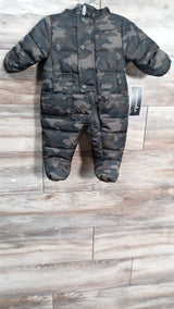 NEW Rothschild Green Camo Pram Snowsuit with Faux Fur Trim sz 3-6m