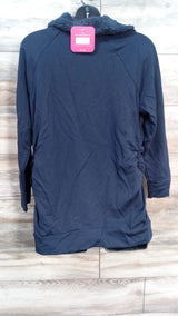 NEW Isabel Maternity Snap Sherpa Collar Navy Sweatshirt sz XL