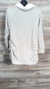 NEW Isabel Maternity Snap Sherpa Collar Oatmeal Sweatshirt sz XXL