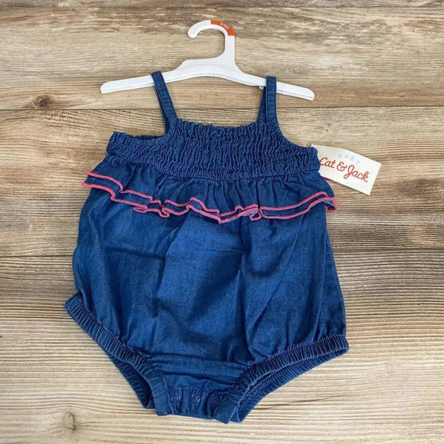 NEW Cat & Jack Denim Ruffle Sunsuit sz 6-9m - Me 'n Mommy To Be