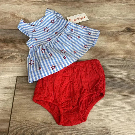 NEW Cat & Jack Americana Top & Eyelet Bottom Set sz 0-3m - Me 'n Mommy To Be