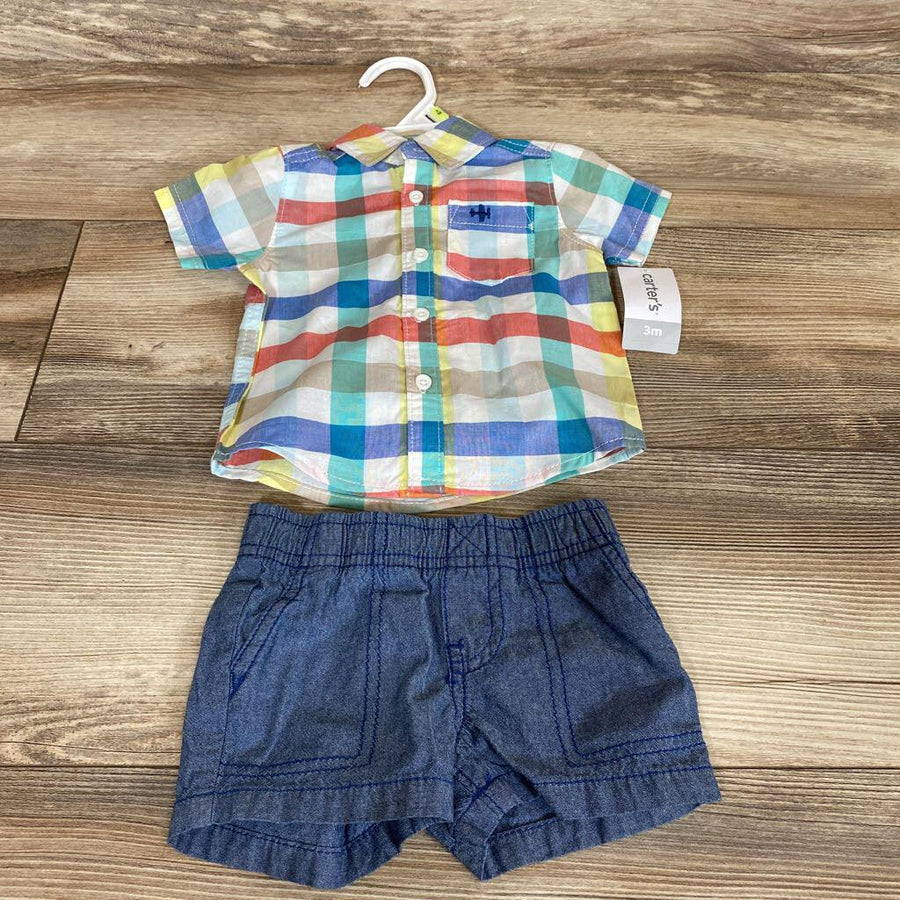 NEW Carter's 2Pc Button Up Outfit sz 3M - Me 'n Mommy To Be