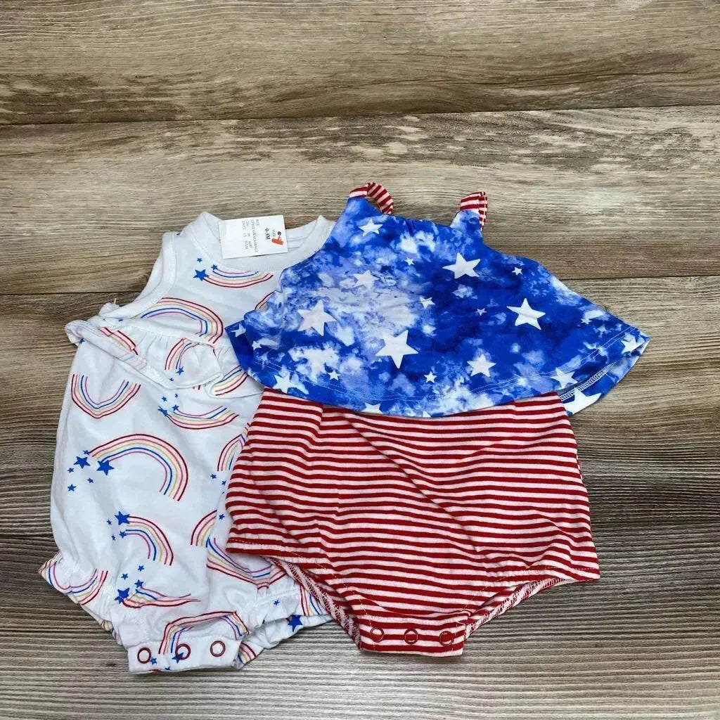 NEW Cat & Jack 2pk Rainbow Romper sz 0-3m - Me 'n Mommy To Be
