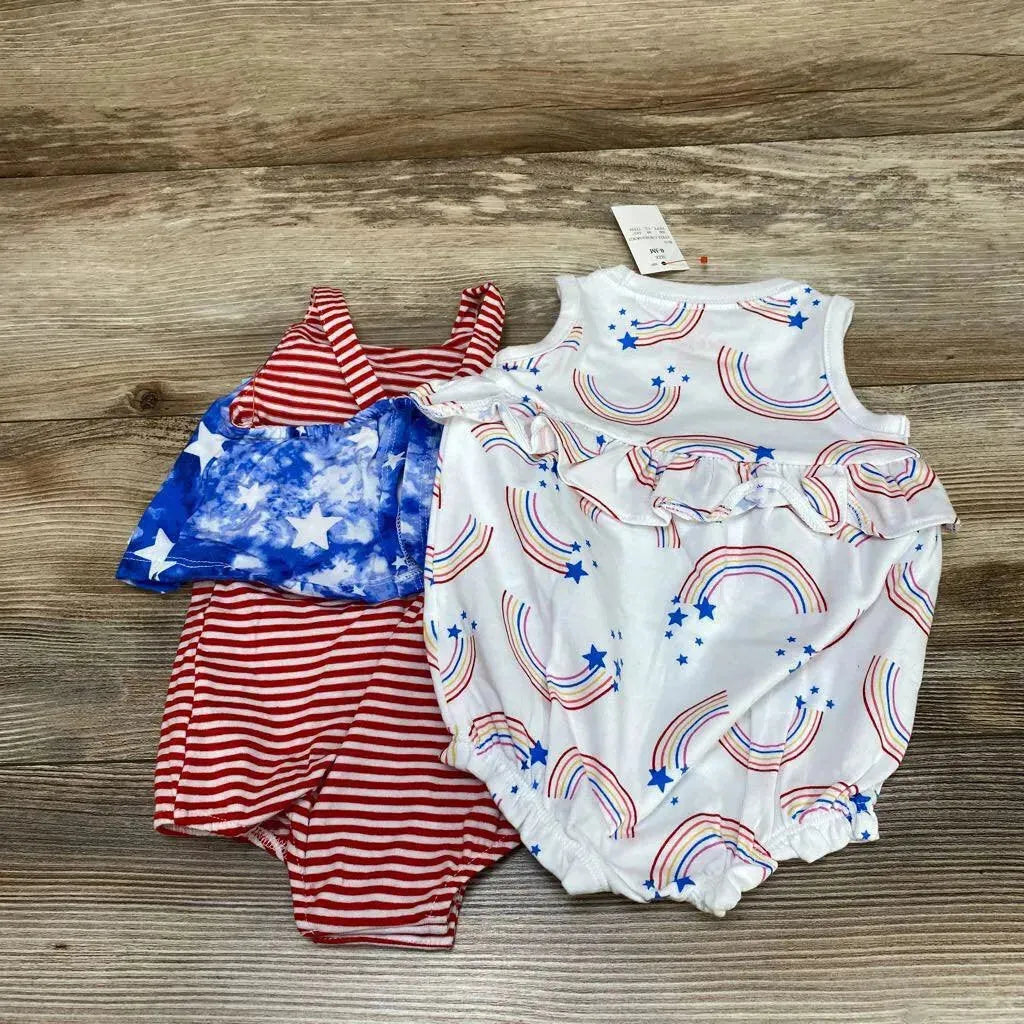 NEW Cat & Jack 2pk Rainbow Romper sz 0-3m - Me 'n Mommy To Be