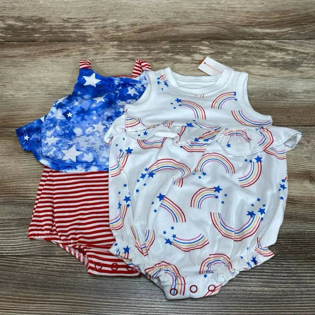 NEW Cat & Jack 2pk Rainbow Romper sz 0-3m - Me 'n Mommy To Be