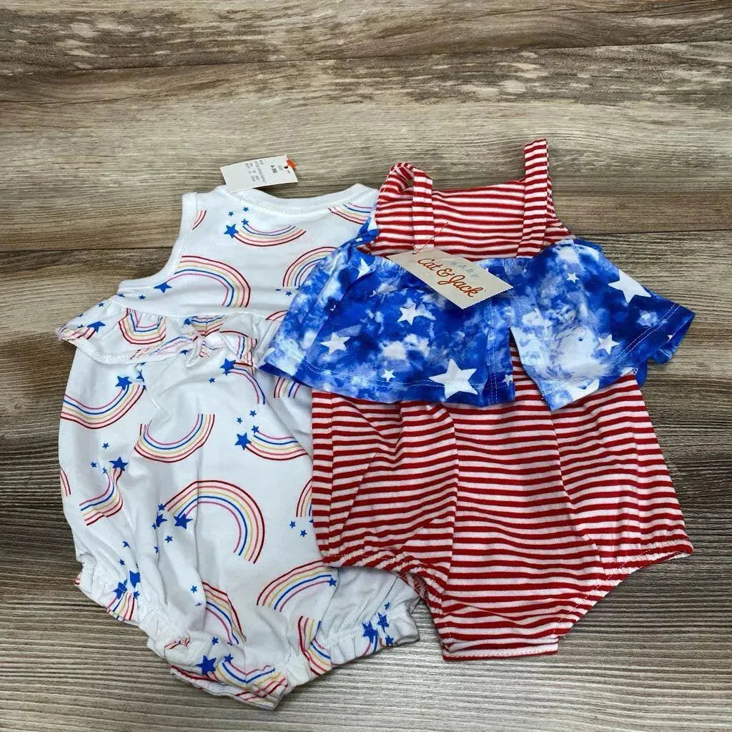 NEW Cat & Jack 2pk Rainbow Romper sz 0-3m - Me 'n Mommy To Be