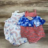 NEW Cat & Jack 2pk Rainbow Romper sz 0-3m - Me 'n Mommy To Be