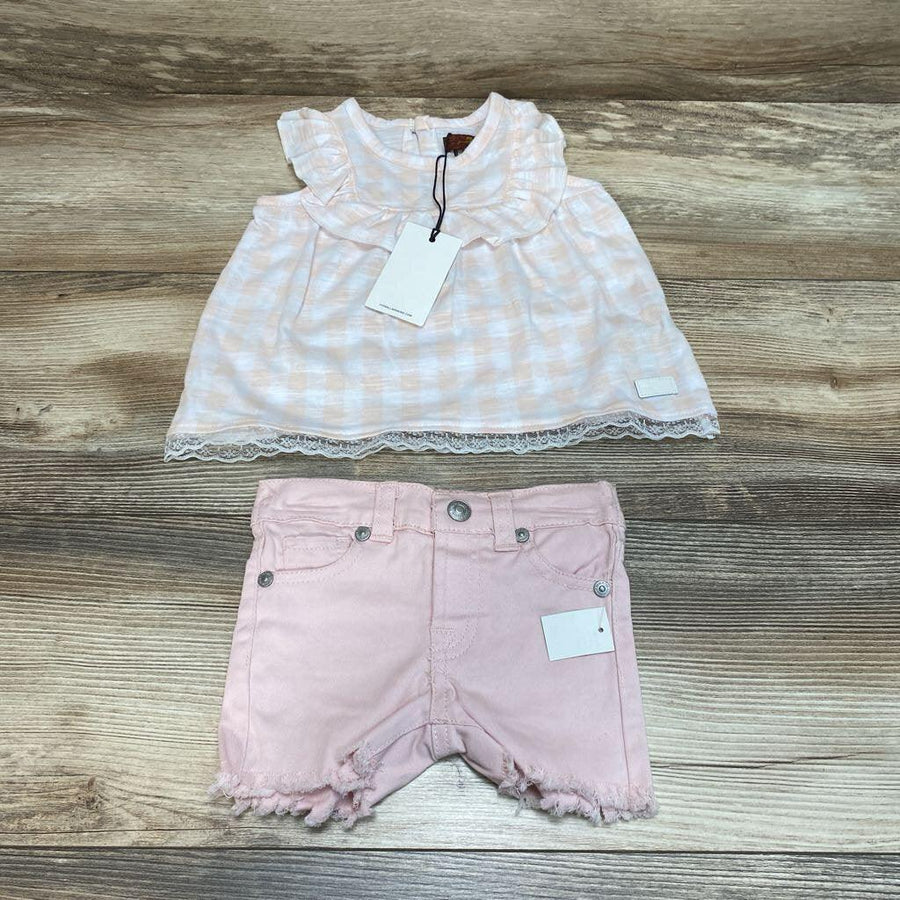 NEW 7 For All Mankind 2Pc Gingham Outfit sz 12m - Me 'n Mommy To Be