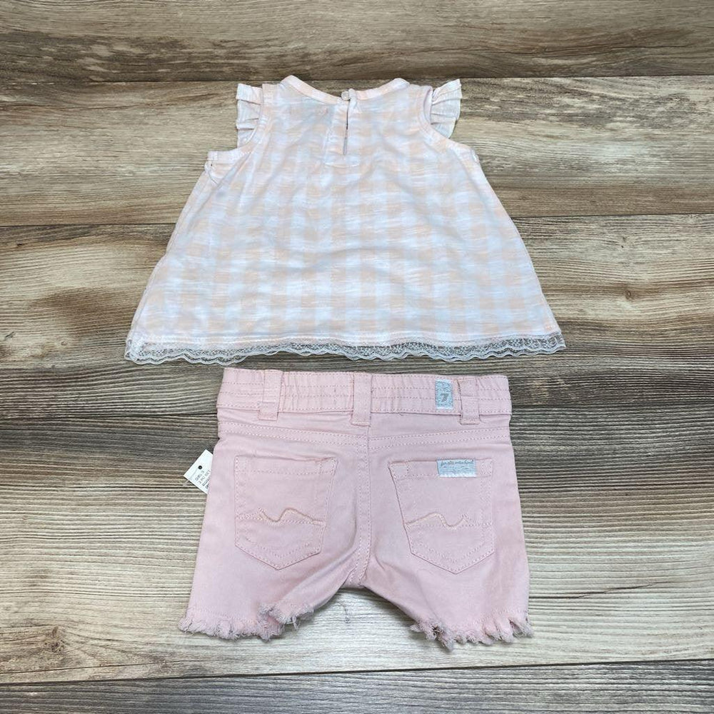 NEW 7 For All Mankind 2Pc Gingham Outfit sz 12m - Me 'n Mommy To Be