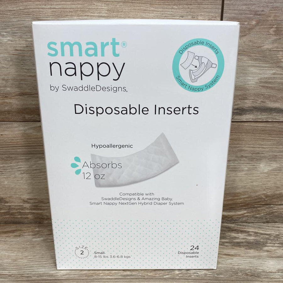 NEW 24Ct Smart Nappy Disposable Inserts Swaddle Designs sz 2 (8-15lbs) - Me 'n Mommy To Be