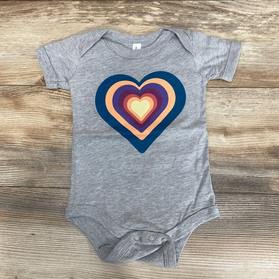Bella + Canvas Heart Bodysuit sz 6-12m - Me 'n Mommy To Be