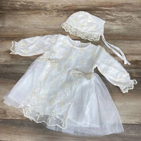 NEW An Bloo 2pc Special Occasion Dress & Bonnet sz 6-9m - Me 'n Mommy To Be