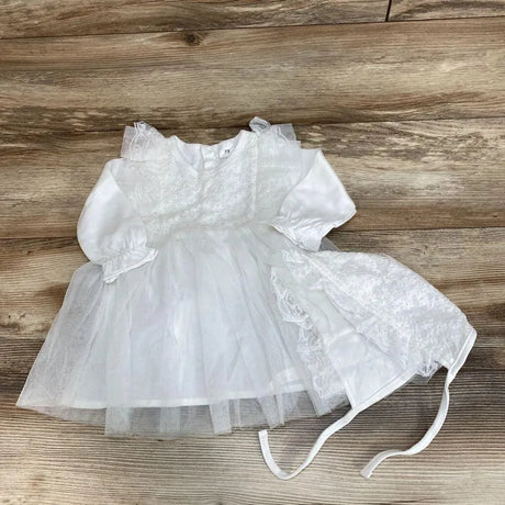 NWoT Tulle Overlay Dress & Bonnet sz 6-9m - Me 'n Mommy To Be