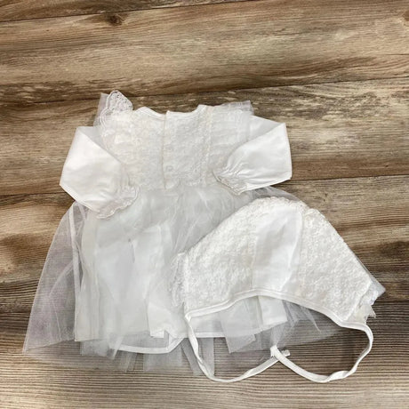 NWoT Tulle Overlay Dress & Bonnet sz 6-9m - Me 'n Mommy To Be