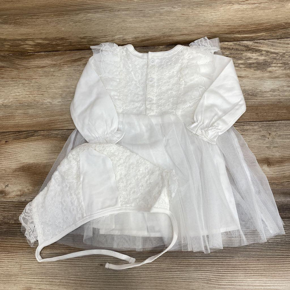 NWoT Tulle Overlay Dress & Bonnet sz 6-9m - Me 'n Mommy To Be