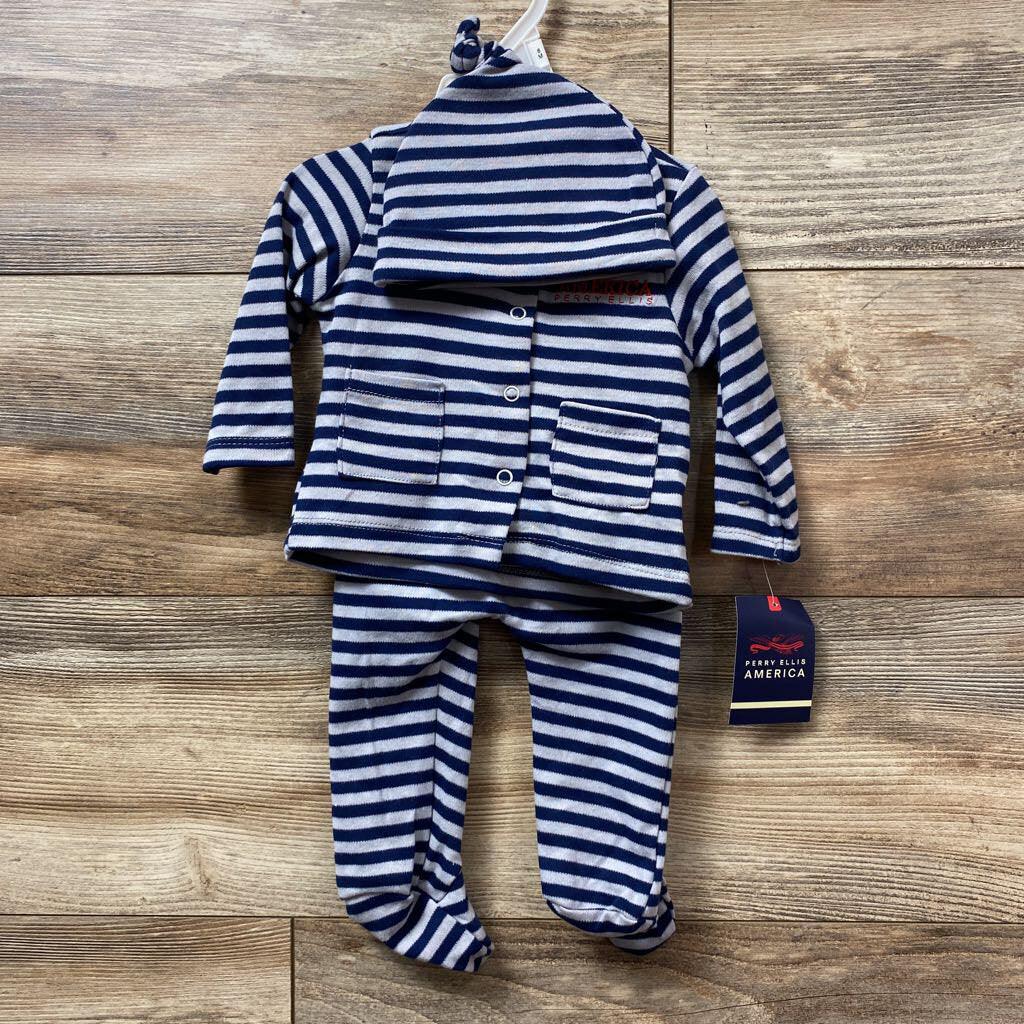 Perry Ellis NEW Striped Top & Footed Pants Set sz 6m - Me 'n Mommy To Be