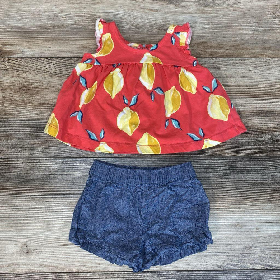 Just One You 2pc Lemon Top & Chambray Shorts sz 3T - Me 'n Mommy To Be