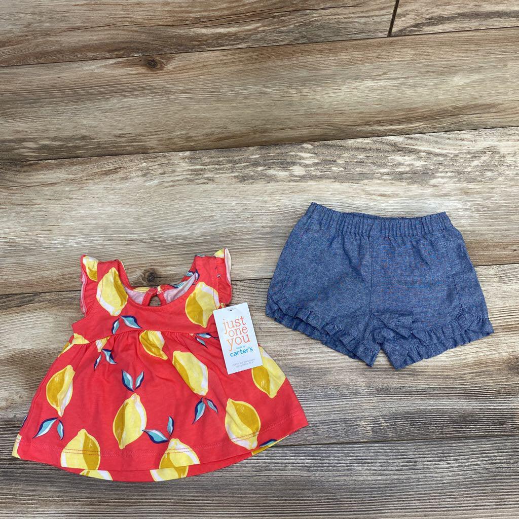 NEW Just One You 2pc Lemon Top & Chambray Shorts sz NB - Me 'n Mommy To Be