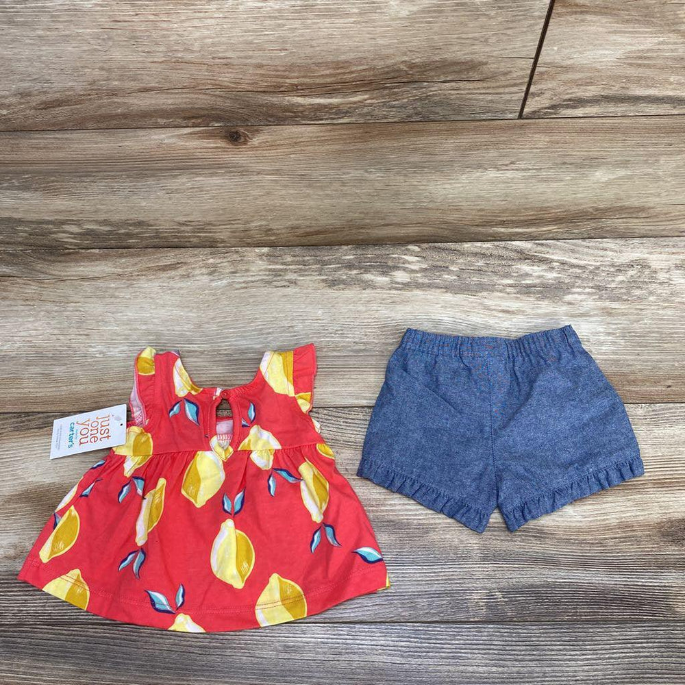 NEW Just One You 2pc Lemon Top & Chambray Shorts sz NB - Me 'n Mommy To Be
