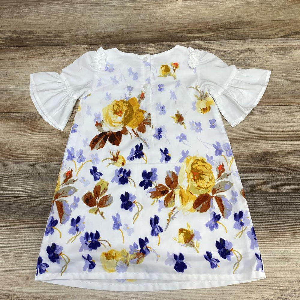 Janie & Jack Floral Ruffle Sleeve Dress in Jet Ivory Floral sz 3T - Me 'n Mommy To Be