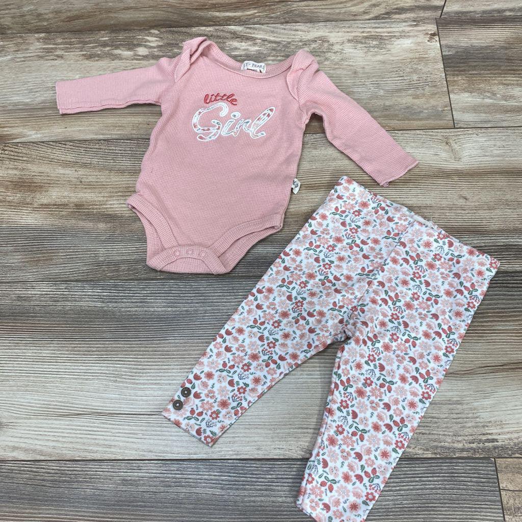 Kit + Pearl 2pc Little Girl Bodysuit & Floral Pants sz 6-9m - Me 'n Mommy To Be