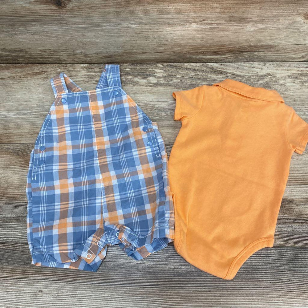 Just One You 2pc Bodysuit & Plaid Shortall sz 6m - Me 'n Mommy To Be