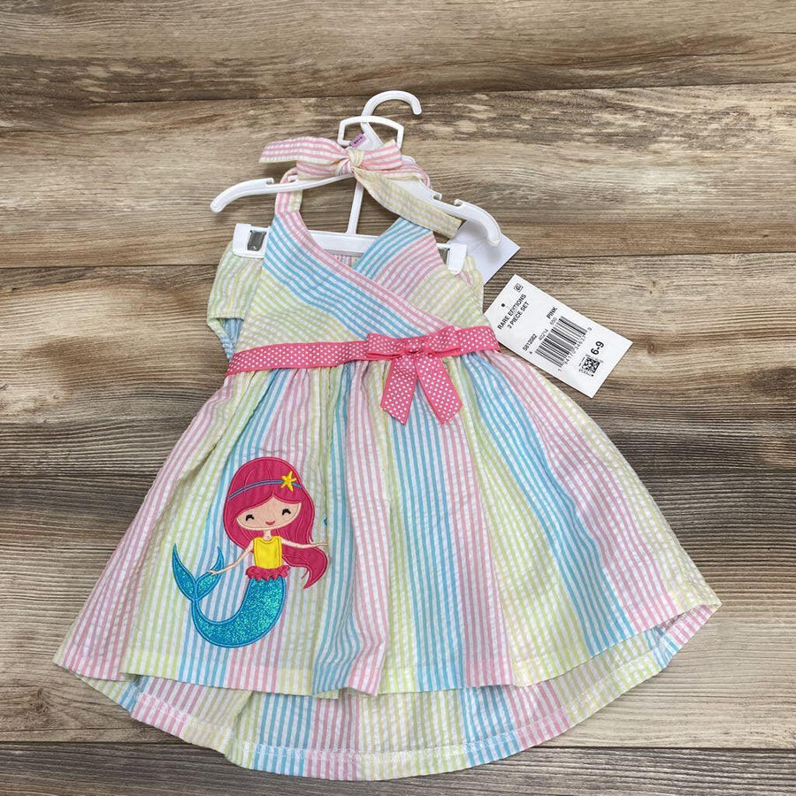Rare Editions 2pc Seersucker Dress sz 6-9m - Me 'n Mommy To Be