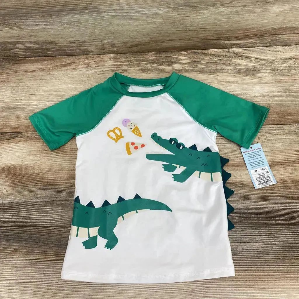 NEW Cat & Jack Alligator Rashguard Top sz 3T - Me 'n Mommy To Be