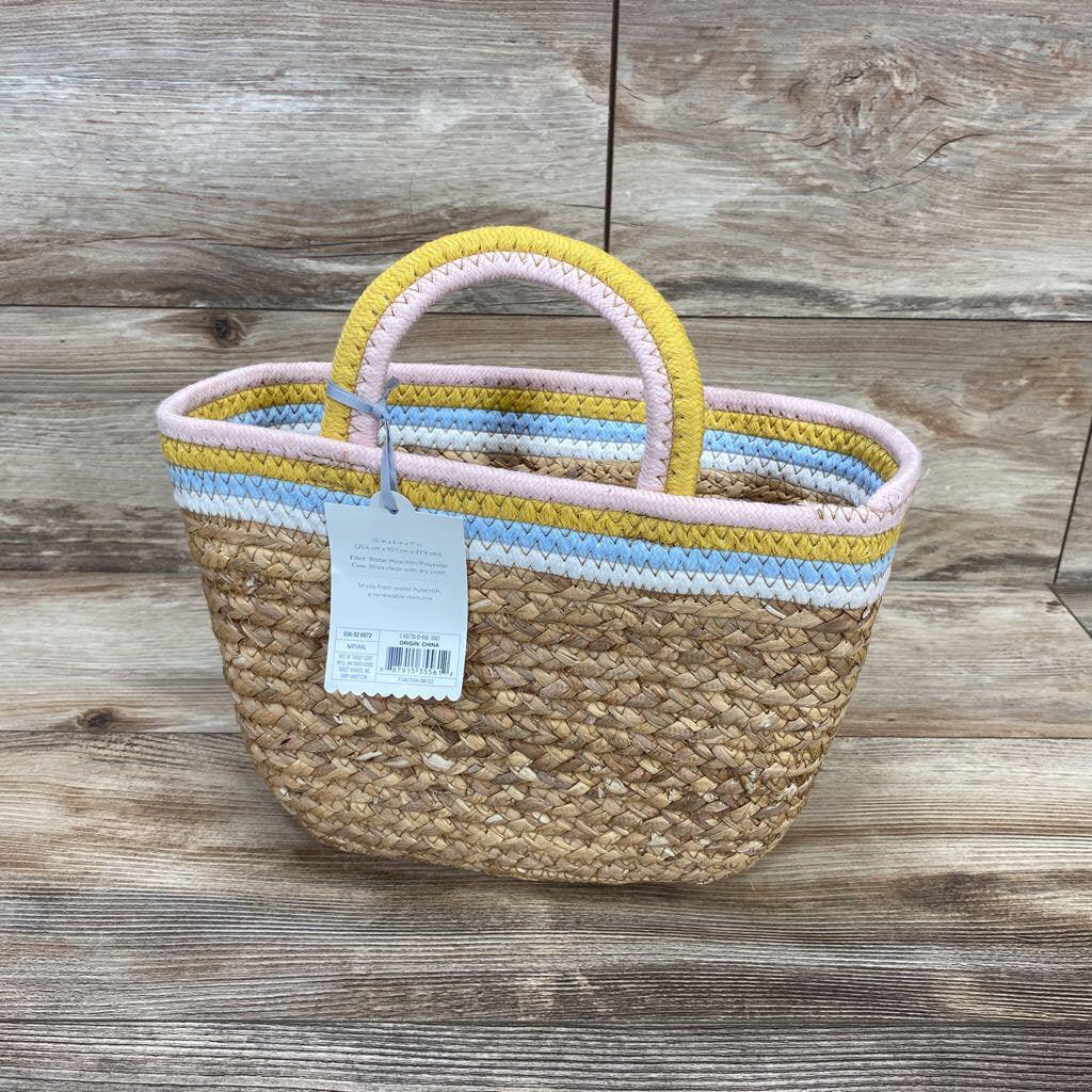 NEW Cloud Island Wall Hanging Woven Basket With Coiled Rope Handle - Me 'n Mommy To Be