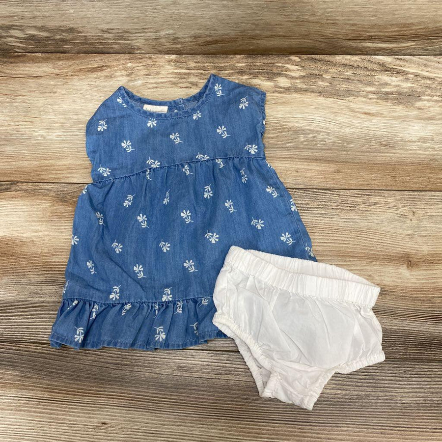 First Impressions 2pc Chambray Dress & Bloomers sz 0-3m - Me 'n Mommy To Be
